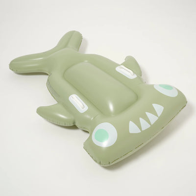 SunnyLife-Kids Lie-On Float - Salty the Shark Khaki-Swanky Boutique Malta 