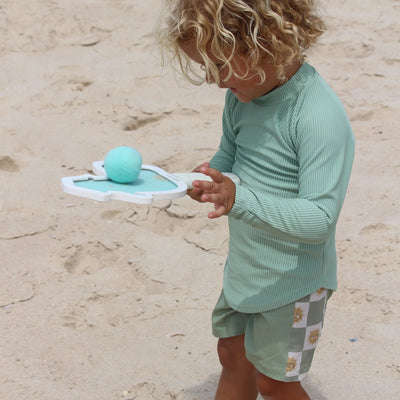 SunnyLife-Kids Velcro Beach Bats -Sid the Seagull Blue Stripe-Swanky Boutique Malta 