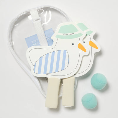 SunnyLife-Kids Velcro Beach Bats -Sid the Seagull Blue Stripe-Swanky Boutique Malta 