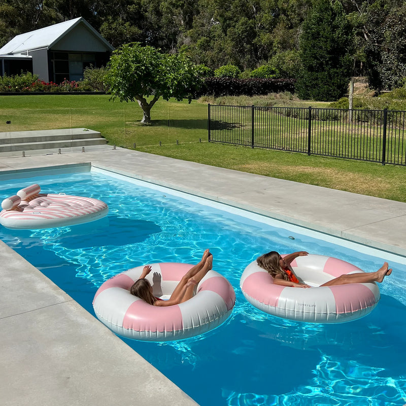 SunnyLife-Pool Ring, Luxe- Stole My Heart, Pink Stripe-Swanky Boutique Malta 