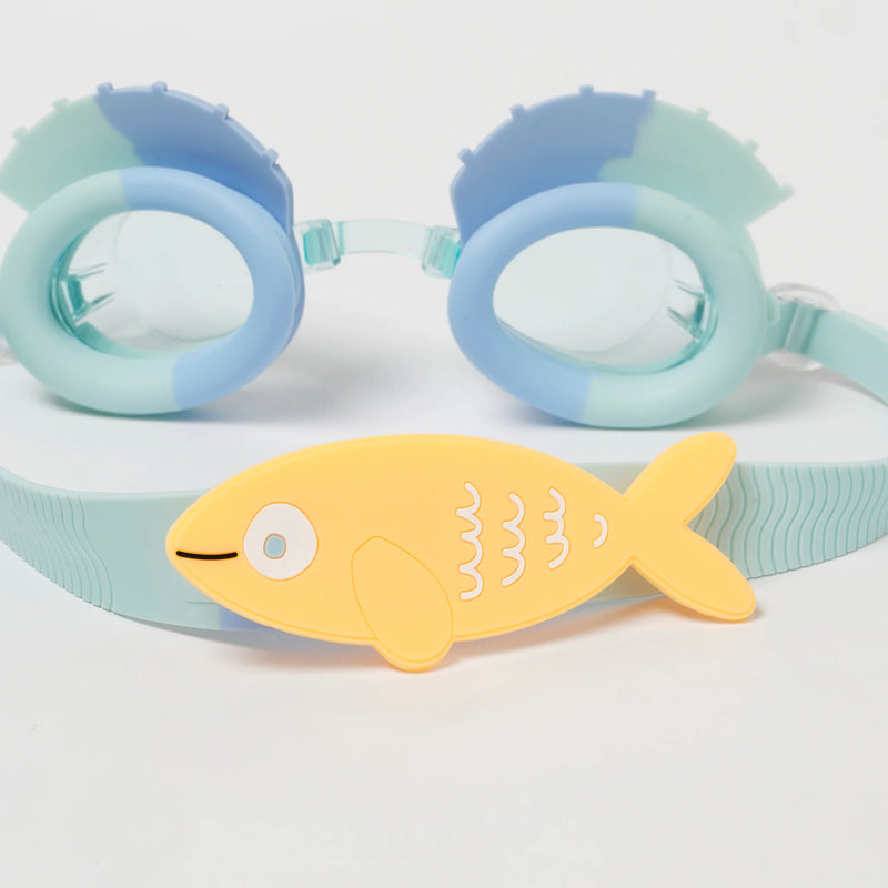 SunnyLife-Swim Goggles (3-6 Years) - Finn the Fish- Aqua Blue-Swanky Boutique Malta 