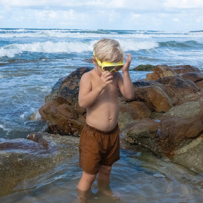 SunnyLife-Swim Mask (3-6 Years) - Salty the Shark Neon Yellow-Swanky Boutique Malta 