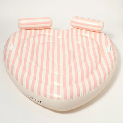 SunnyLife-Twin Lie-On Float - Stole My Heart,Pink Stripe-Swanky Boutique Malta