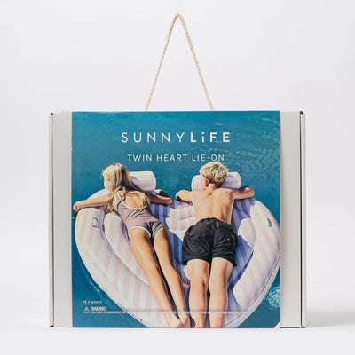 SunnyLife-Twin Lie-On Float - Stole My Heart,Pink Stripe-Swanky Boutique Malta