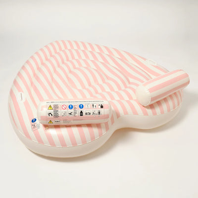 SunnyLife-Twin Lie-On Float - Stole My Heart,Pink Stripe-Swanky Boutique Malta