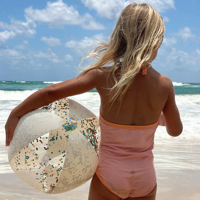 SunnyLife- Beach Ball, Inflatable- Cotton Candy Glitter- Swanky Boutique Malta
