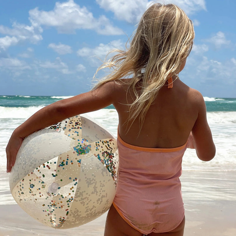 SunnyLife- Beach Ball, Inflatable- Cotton Candy Glitter- Swanky Boutique Malta
