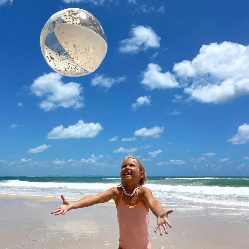 SunnyLife- Beach Ball, Inflatable- Cotton Candy Glitter- Swanky Boutique Malta