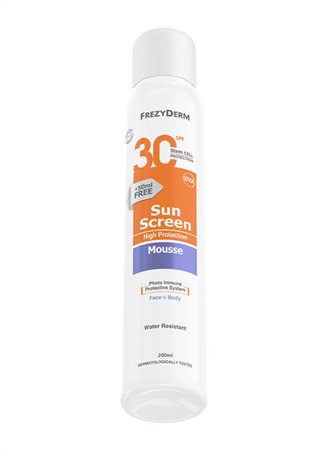 frezyderm - sunscreen mousse face & body adults SPF30+ 200ml - swanky boutique malta