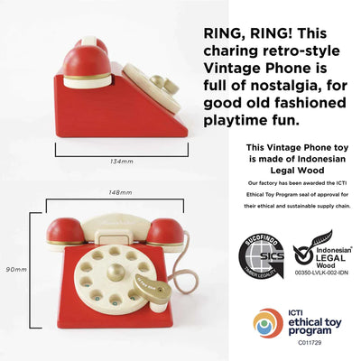 Le Toy Van - Vintage Wooden Phone - Swanky Boutique