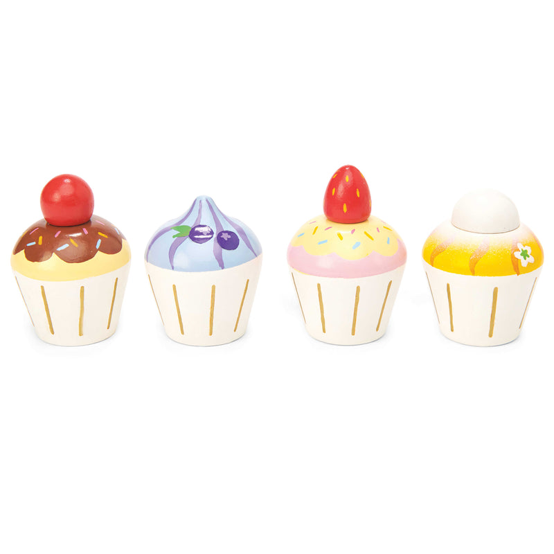 Wooden Cupcake Play Food Set - 4 Pieces (2+ Years)