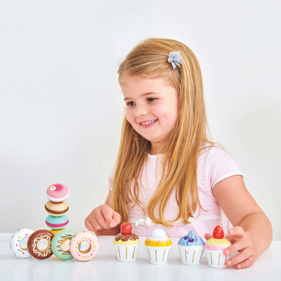 Wooden Cupcake Play Food Set - 4 Pieces (2+ Years)