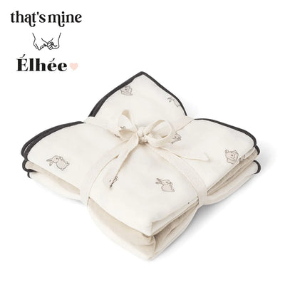 That's Mine - Muslin Cloths - Collab Bora, 3-pack - Bunnies - Swanky Boutique Malta 
