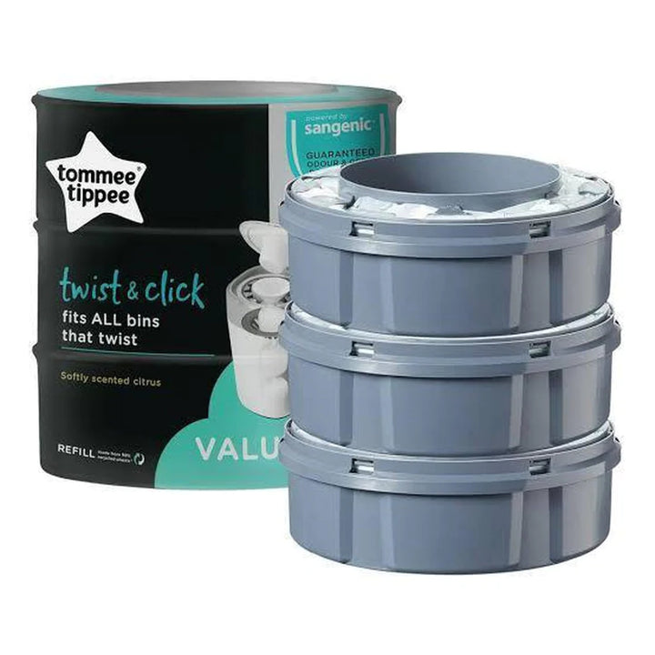 Sangenic Twist Twist Click Refill Diaper Bin Refills, 3-Pack Twist Click  (Tommee Tippee