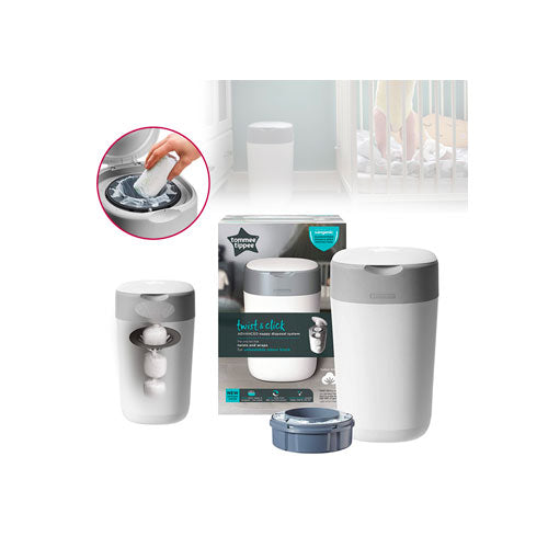 Diaper Bin, Twist Click White – Swanky Boutique