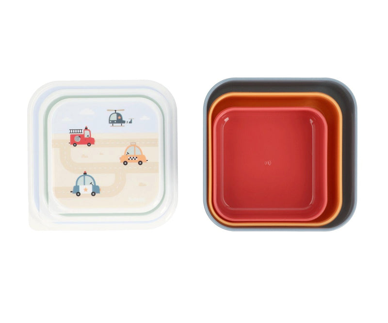 Lunch Boxes, Set of 3 Different Sizes - City Cars