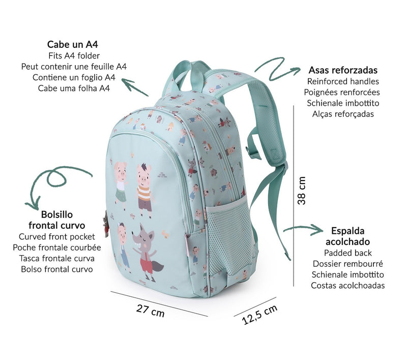Backpack, Medium H38cm - Three Little Pigs