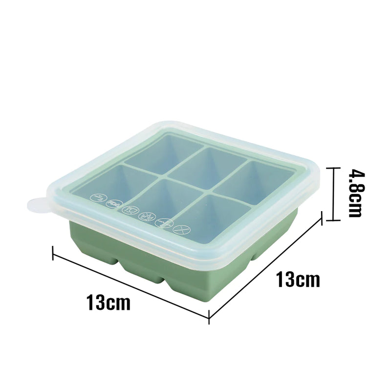 haakaa - baby food and breast milk freezer tray 6 compartments blush or green - swanky boutique malta