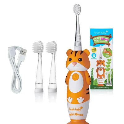 Brush Baby - WildOnes™ Tiger Kids Electric Rechargeable Toothbrush - Swanky Boutique