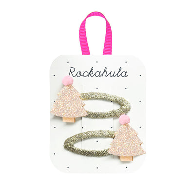 rockahula kids - Hair Accessories, Hair Clips - Frosted Shimmer Xmas Tree - swanky boutique malta