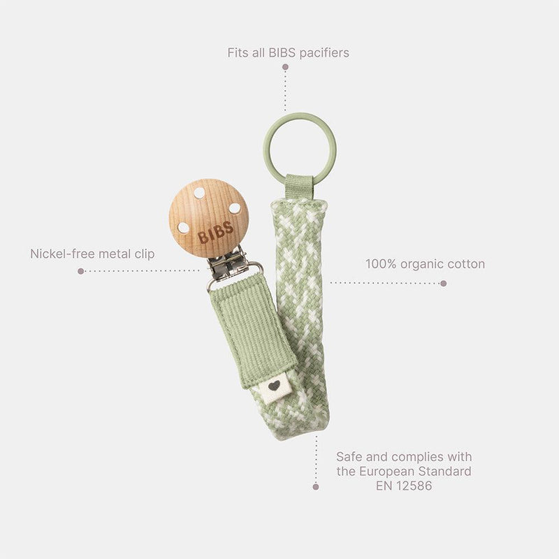 Pacifier Clip, Braided - Blush/ Ivory