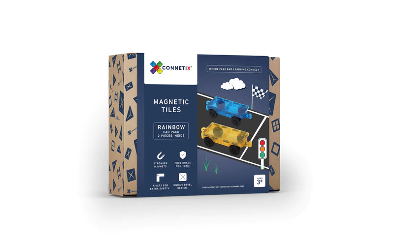 Magnetic Tiles, Rainbow - Car Pack (2 Pieces)