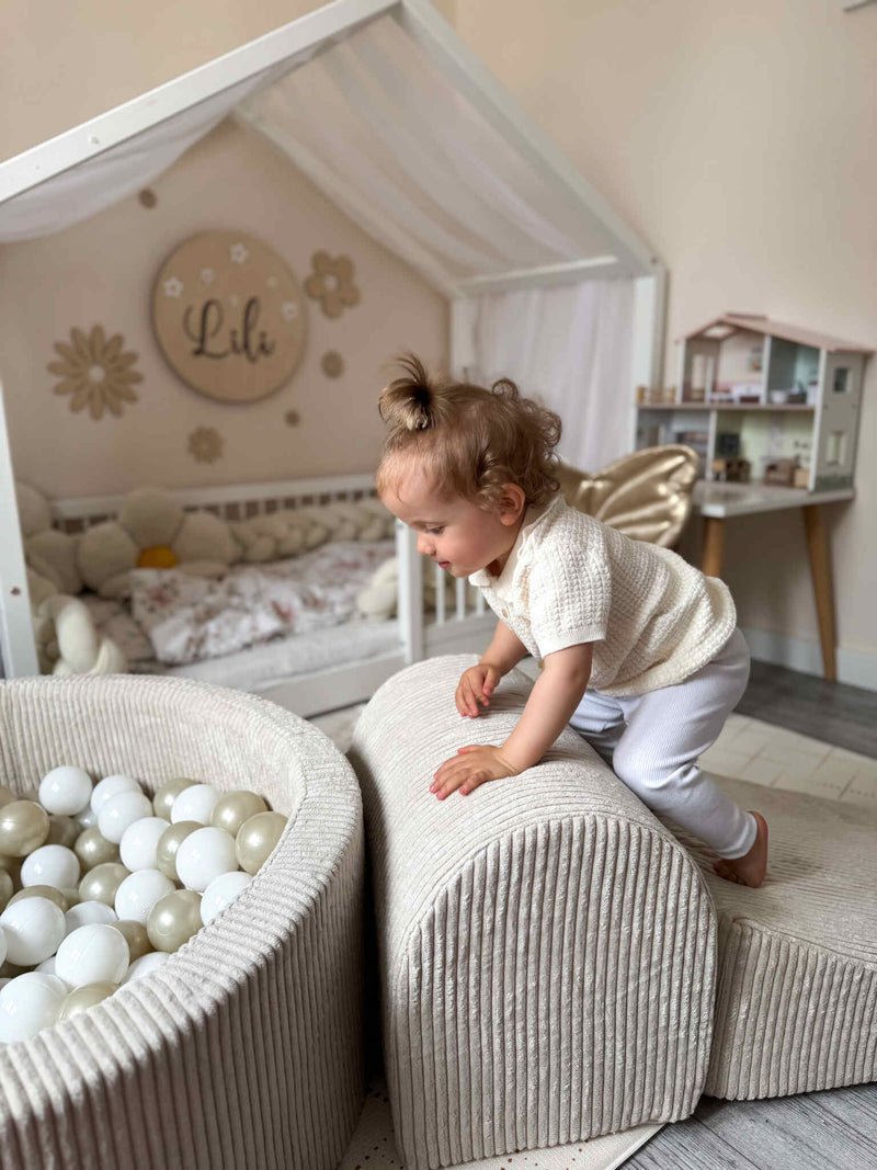 Ball Pit Incl 200 Balls - Corduroy Beige (90x40cm)