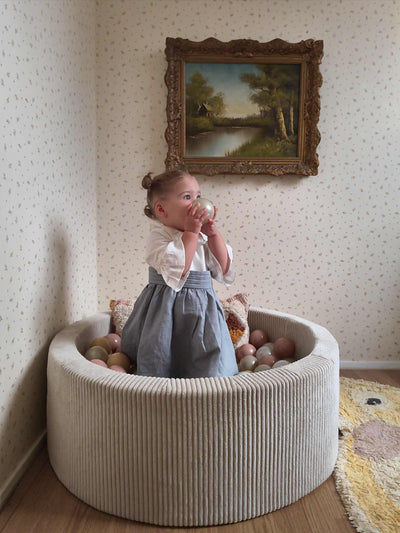 Ball Pit Incl 200 Balls - Corduroy Beige (90x40cm)