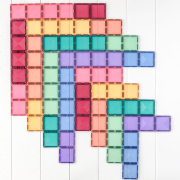 Connetix - Magnetic Tiles Pastel Rainbow Rectangle Pack 24 Pieces - Swanky Boutique