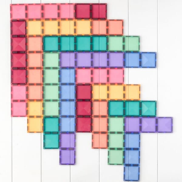 Connetix - Magnetic Tiles Pastel Rainbow Rectangle Pack 24 Pieces - Swanky Boutique