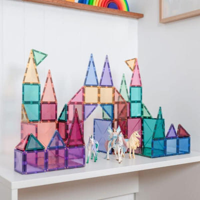Connetix - Magnetic Tiles Pastel Rainbow Starter Pack 64 Pieces - Swanky Boutique