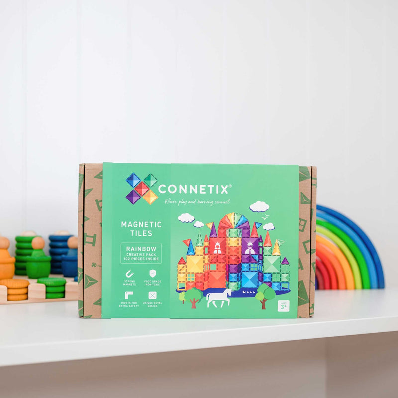 Connetix - Magnetic Tiles Rainbow Creative Pack (102 Pieces) - Swanky Boutique