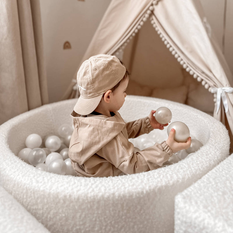Ball Pit Incl 400 Balls - Boucle White (110x40cm)
