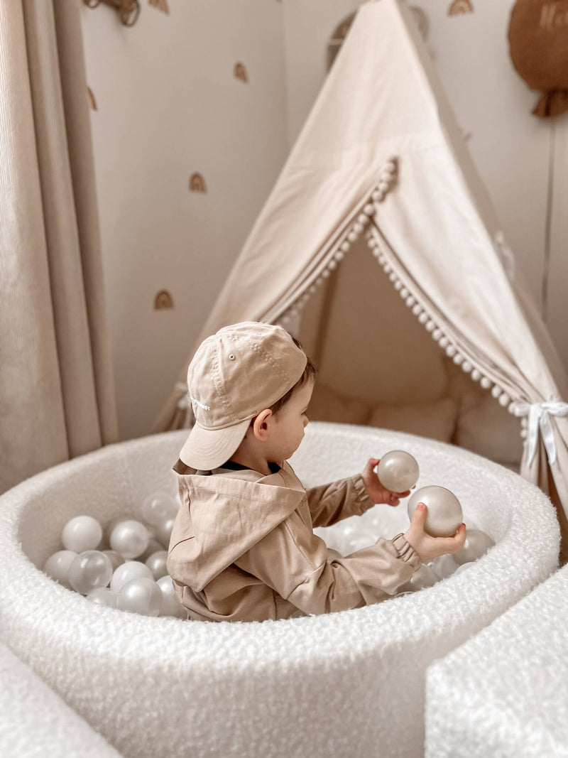 Ball Pit Incl 200 Balls - Corduroy Beige (90x40cm)