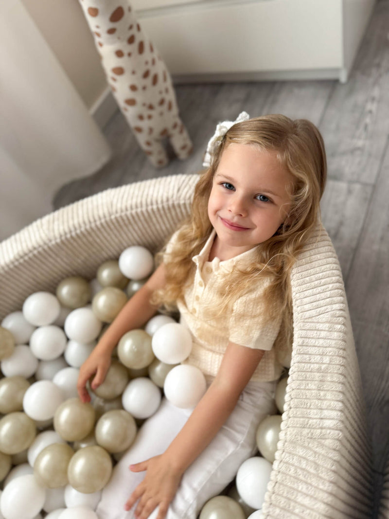 Ball Pit Incl 200 Balls - Corduroy Beige (90x40cm)