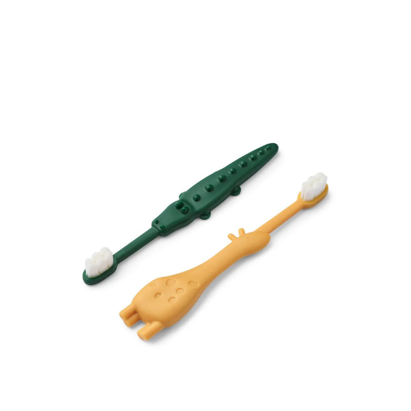 Fabio Toddler Toothbrush - Yellow Mellow/ Garden Green