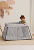 Travel Cot Light Incl Mattress & Fitted Sheet - Silver
