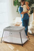 Travel Cot Light Incl Mattress & Fitted Sheet - Silver