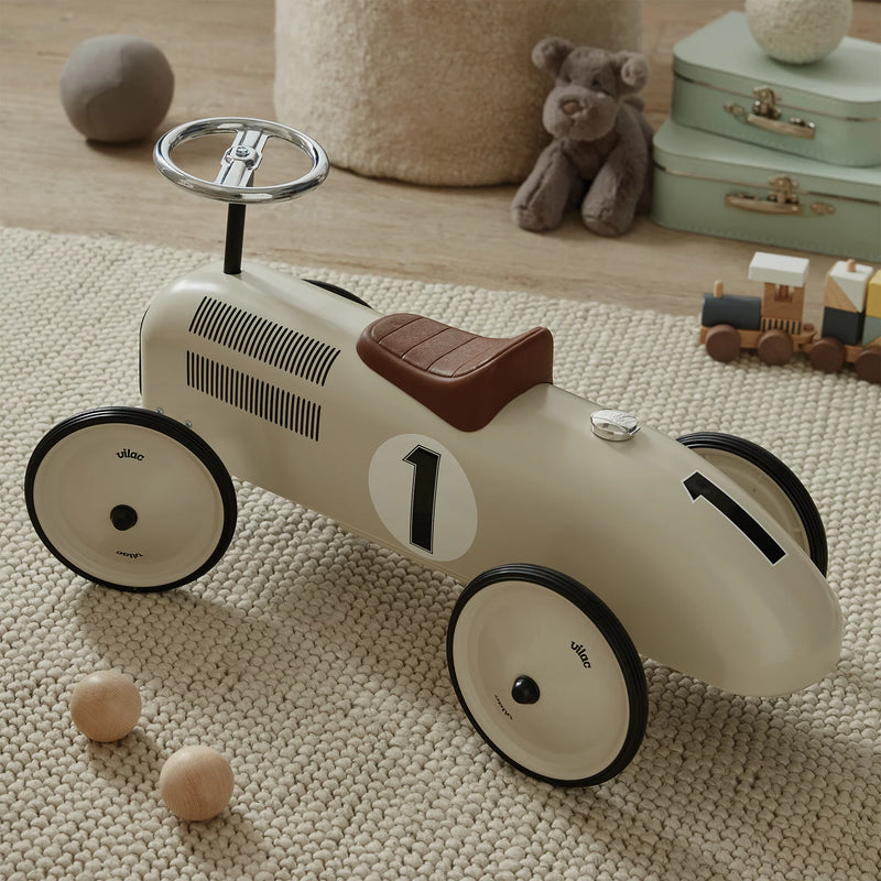Vilac Vintage Ride On Car - Off White - Swanky Boutique Malta