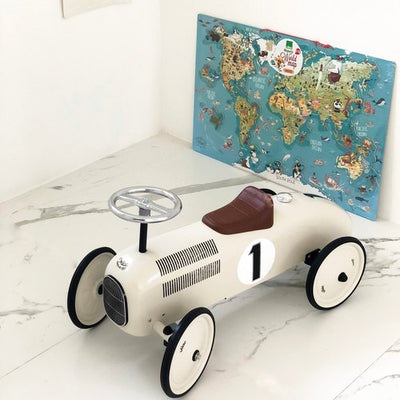 Vilac Vintage Ride On Car - Off White - Swanky Boutique Malta
