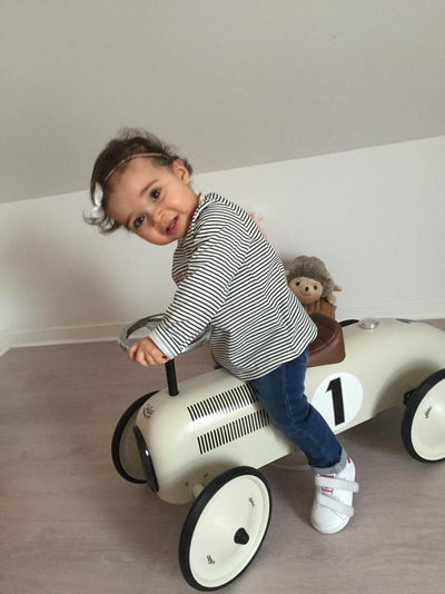 Vilac Vintage Ride On Car - Off White - Swanky Boutique Malta