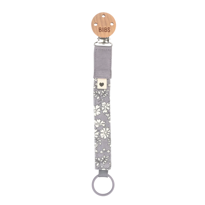 BIBS - Pacifier Clip Liberty Capel Fossil Grey - Swanky Boutique