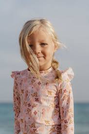 Little Dutch - Swim T-Shirt, Long Sleeves Ruffles - Pink Ocean Dreams- Swanky Boutique
