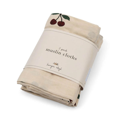 Konges Sloejd Muslin Cloths Ma Grande Cerise - Swanky Boutique Malta