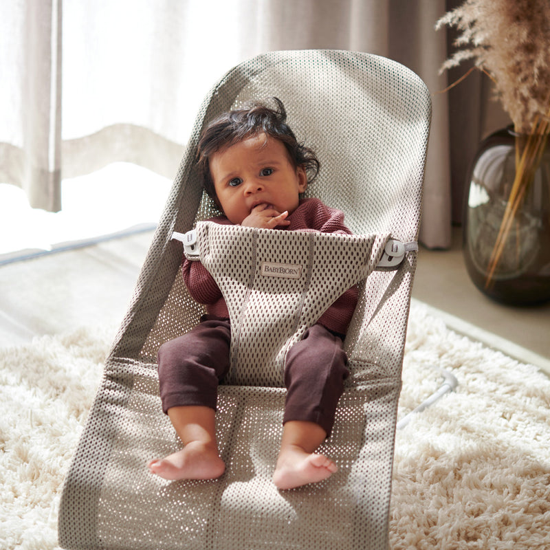 BabyBjorn Bouncer Bliss Mesh Grey Beige - Swanky Boutique Malta 