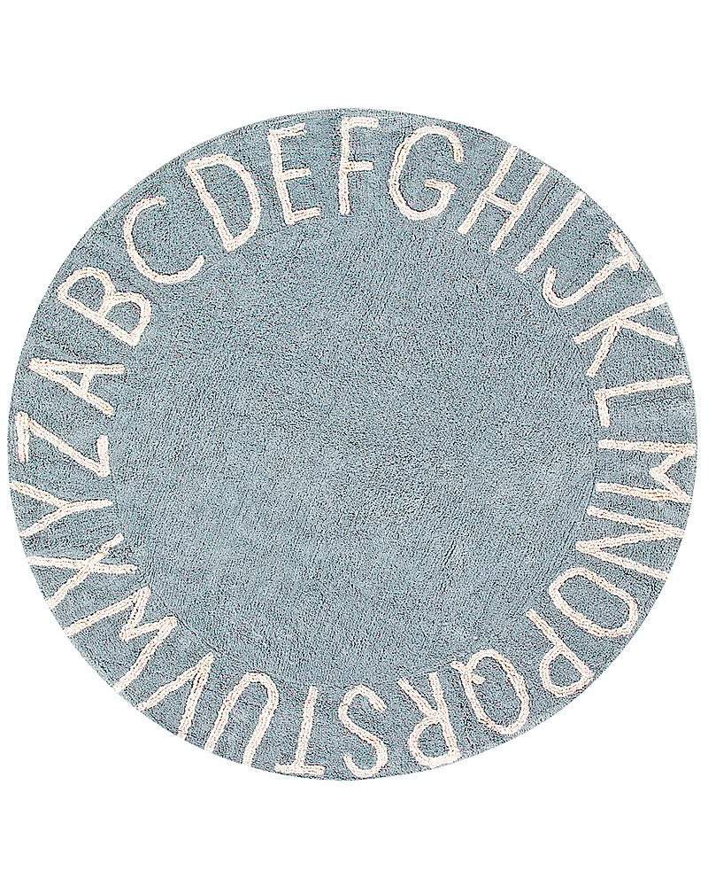 Lorena Canals - ABC Washable Round Rug, Light Blue/Cream - Swanky Boutique