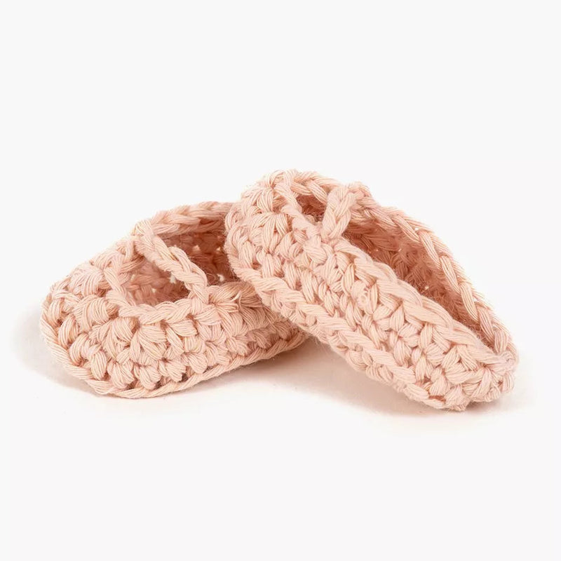 Doll Ballerina Crochet Slippers for Minikane 34cm Dolls - Nude Pink