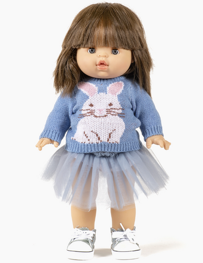 minikane - Doll's Clothing for Minikane 34cm & 37cm Dolls -Rabbit Knit Sweater & Short Tutu Set - swanky boutique malta