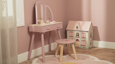 Little Dutch - Dressing Table with Stool & Accessories  – Pink - Swanky Boutique Malta