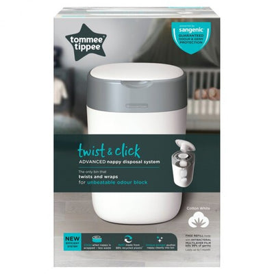 tommee tippee - Diaper Bin, Twist & Click - White - swanky boutique malta